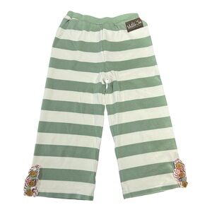 Matilda Jane Catamaran Straightees Pants Girls size 8 Green White Stripe Crop